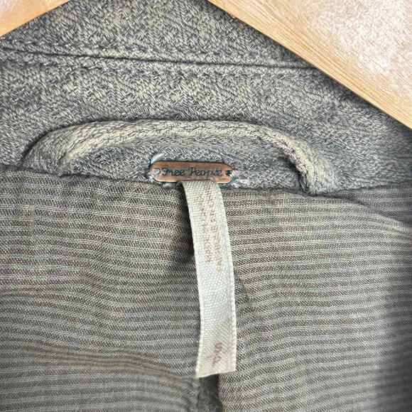 FREE PEOPLE Slouchy Oversized Boyfriend Blazer Stone Wash Gray Sz S {DD34} - Picture 5 of 7